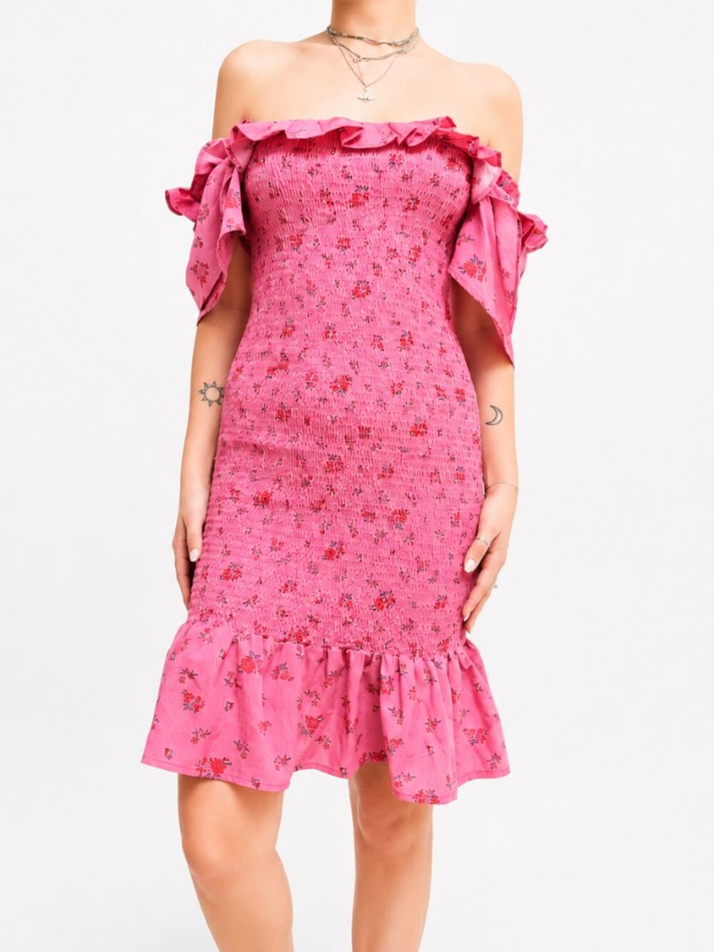 Ruffle Floral Smocked Dress